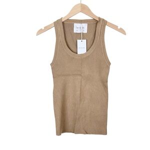 MVN The Label Tan Ribbed Tank Top Size AU 12 US 8
